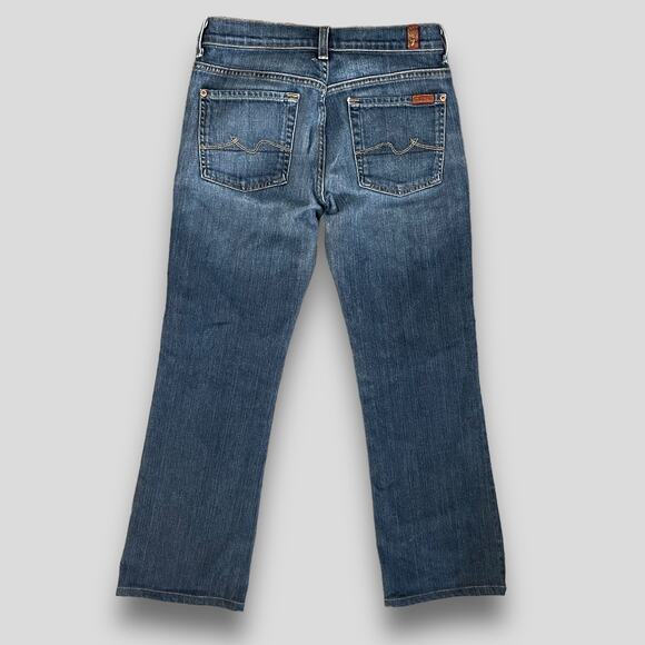 7 FOR ALL MANKIND WESTERN BOHO STRAIGHT BOYCUT BUTTON FLY DENIM JEANS SIZE 27 - Picture 5 of 8